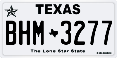 TX license plate BHM3277