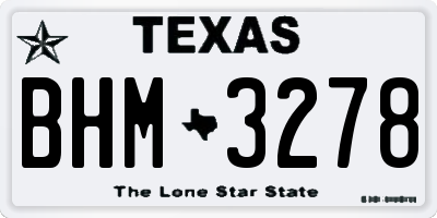 TX license plate BHM3278