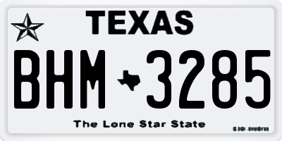 TX license plate BHM3285