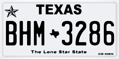 TX license plate BHM3286