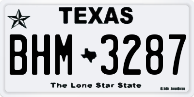 TX license plate BHM3287