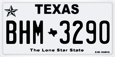 TX license plate BHM3290