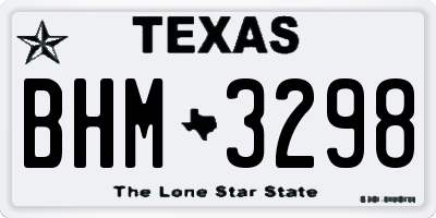TX license plate BHM3298