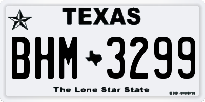 TX license plate BHM3299