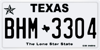 TX license plate BHM3304