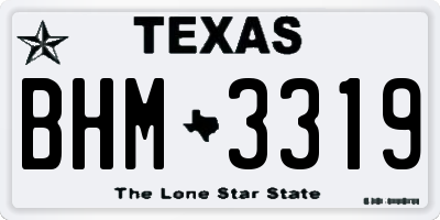 TX license plate BHM3319