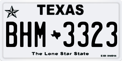 TX license plate BHM3323