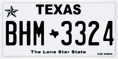 TX license plate BHM3324
