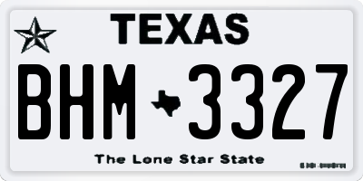 TX license plate BHM3327
