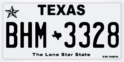 TX license plate BHM3328