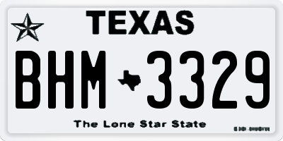 TX license plate BHM3329