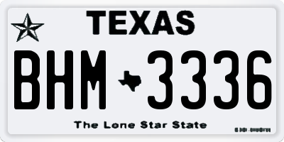 TX license plate BHM3336