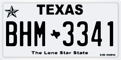 TX license plate BHM3341