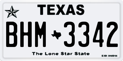 TX license plate BHM3342