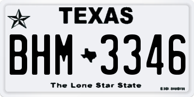 TX license plate BHM3346