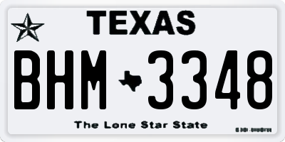 TX license plate BHM3348
