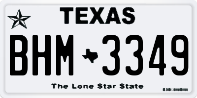 TX license plate BHM3349