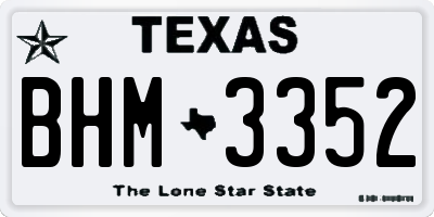 TX license plate BHM3352