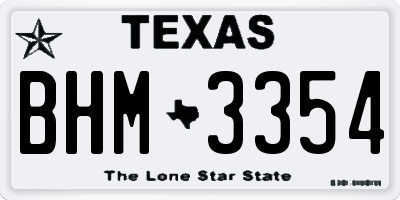 TX license plate BHM3354