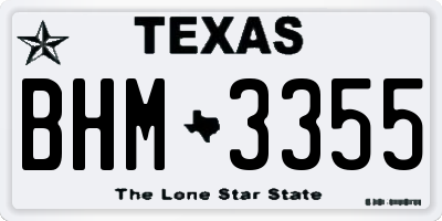 TX license plate BHM3355