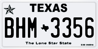 TX license plate BHM3356
