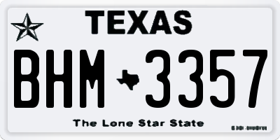 TX license plate BHM3357