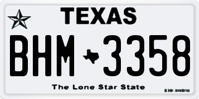 TX license plate BHM3358