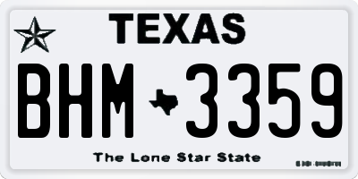TX license plate BHM3359