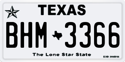 TX license plate BHM3366
