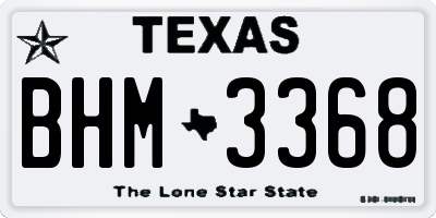 TX license plate BHM3368