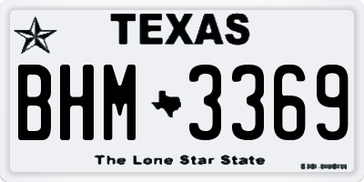 TX license plate BHM3369