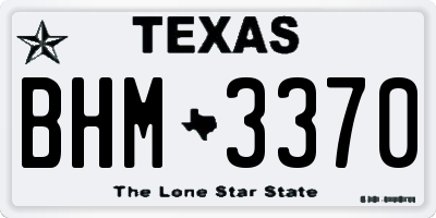 TX license plate BHM3370