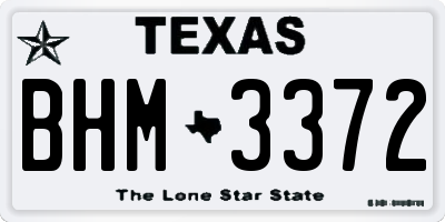 TX license plate BHM3372