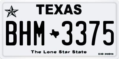 TX license plate BHM3375