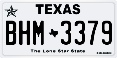 TX license plate BHM3379