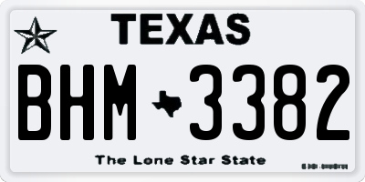 TX license plate BHM3382