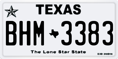 TX license plate BHM3383