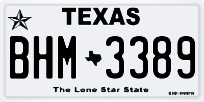 TX license plate BHM3389