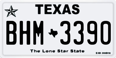 TX license plate BHM3390