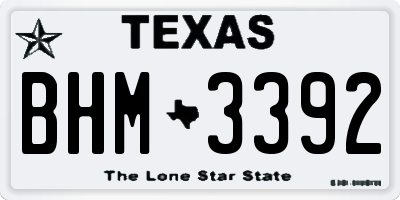 TX license plate BHM3392