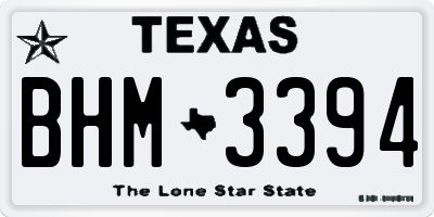 TX license plate BHM3394