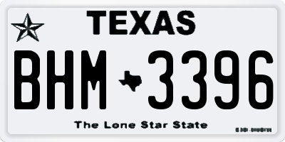 TX license plate BHM3396