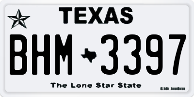 TX license plate BHM3397