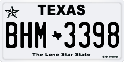 TX license plate BHM3398
