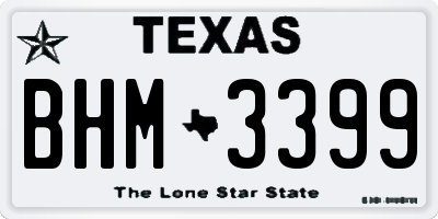 TX license plate BHM3399