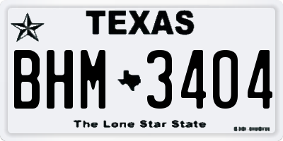 TX license plate BHM3404