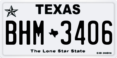TX license plate BHM3406