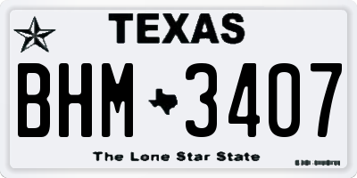 TX license plate BHM3407
