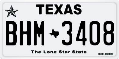 TX license plate BHM3408