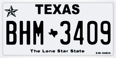 TX license plate BHM3409